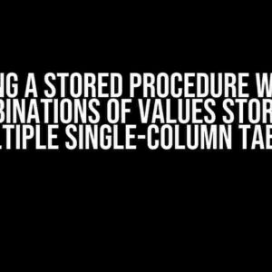 Invoking a Stored Procedure with All Combinations of Values Stored in Multiple Single-Column Tables